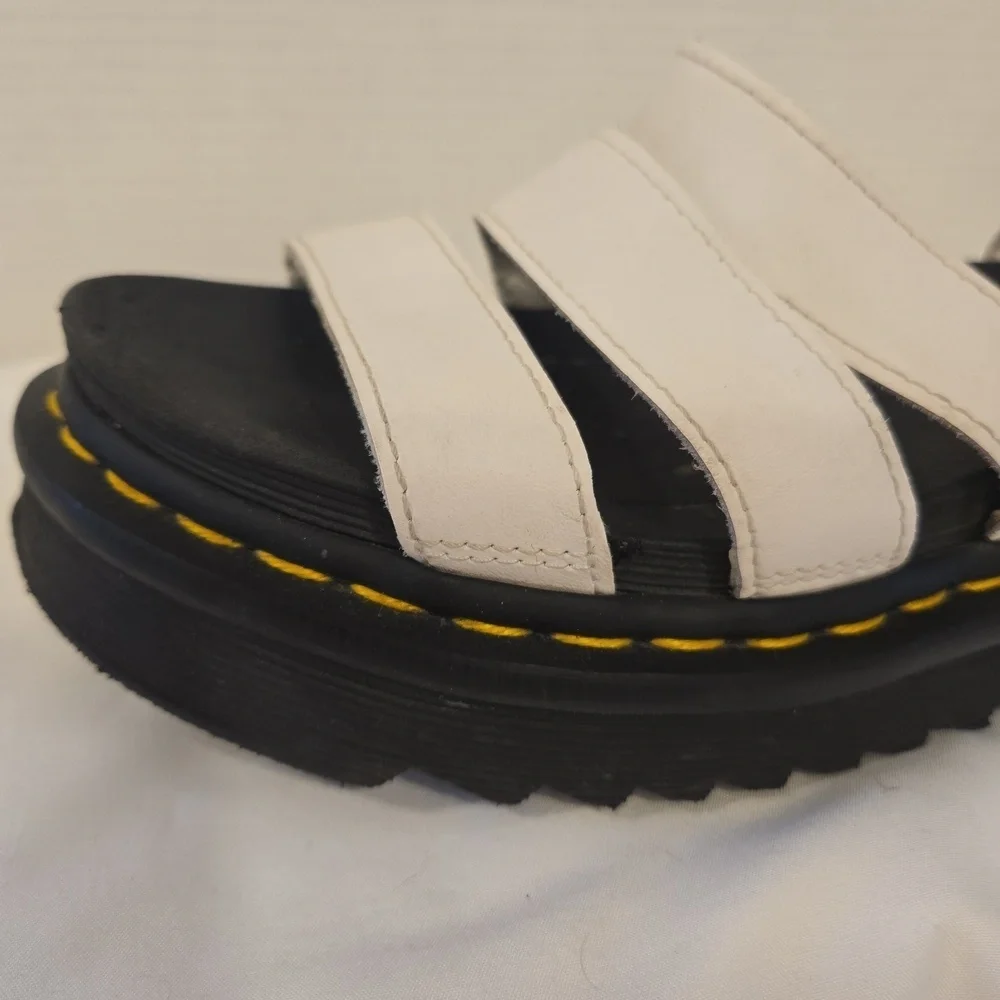 Dr. Martens Blaire Athena Leather Strap Platform Sandal White Size 6
